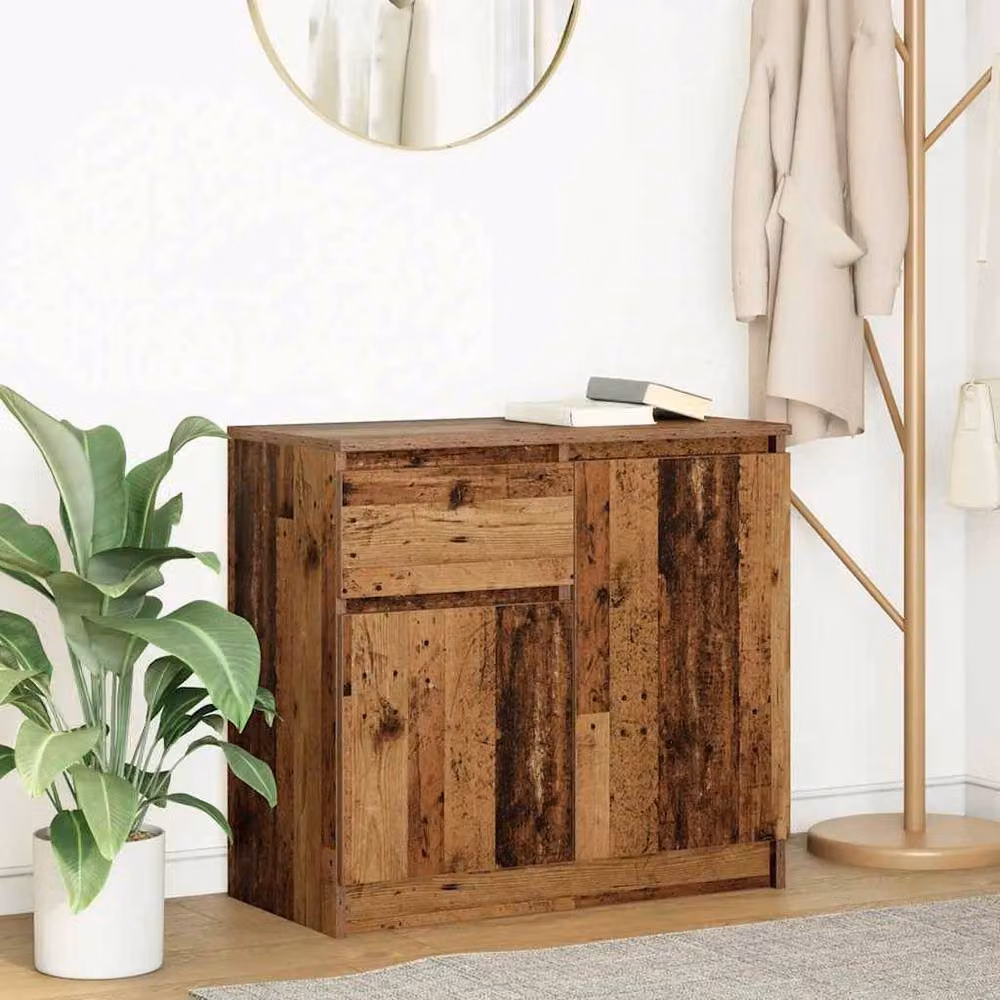 Berkfield Home Rustic Sideboard with Drawer in Old Wood Brown, W/D/H: 71 x 35 x 65 cm – 2