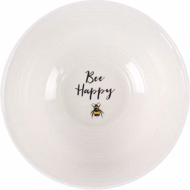 KDMD Bee Happy White Ceramic Cereal Bowl