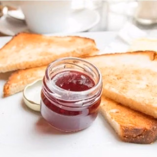 Tala Set of 12 Mini Glass Jam and Preserve Jars with Gold Screw Lids, 42 ml each, Transparent