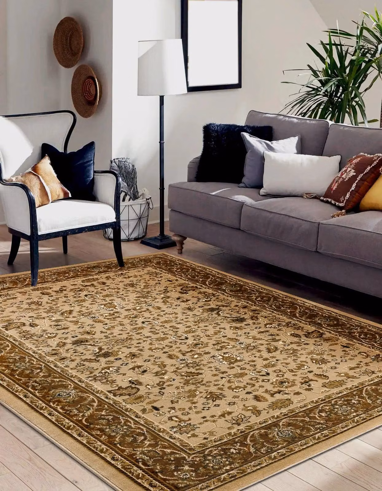 RugsX Royal Floral Rug in Beige, W: 150 cm, L: 230 cm – 3