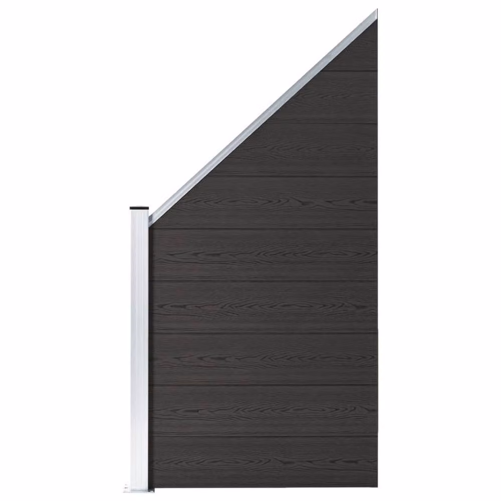 Berkfield Home Durable WPC Fence Panel, Black, W: 95 cm, H: 105-180 cm – 2