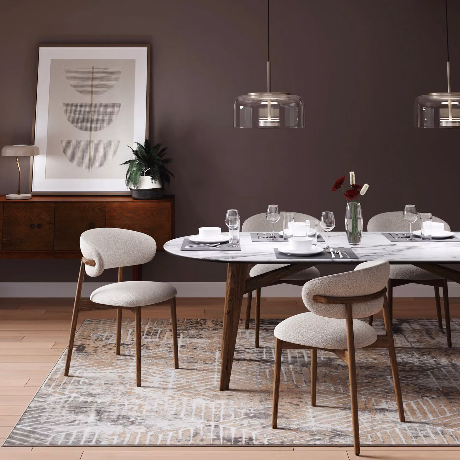 Kukoon Extra Large Abstract Modern Area Rug in Beige and Grey, W: 240 cm, L: 330 cm – 2