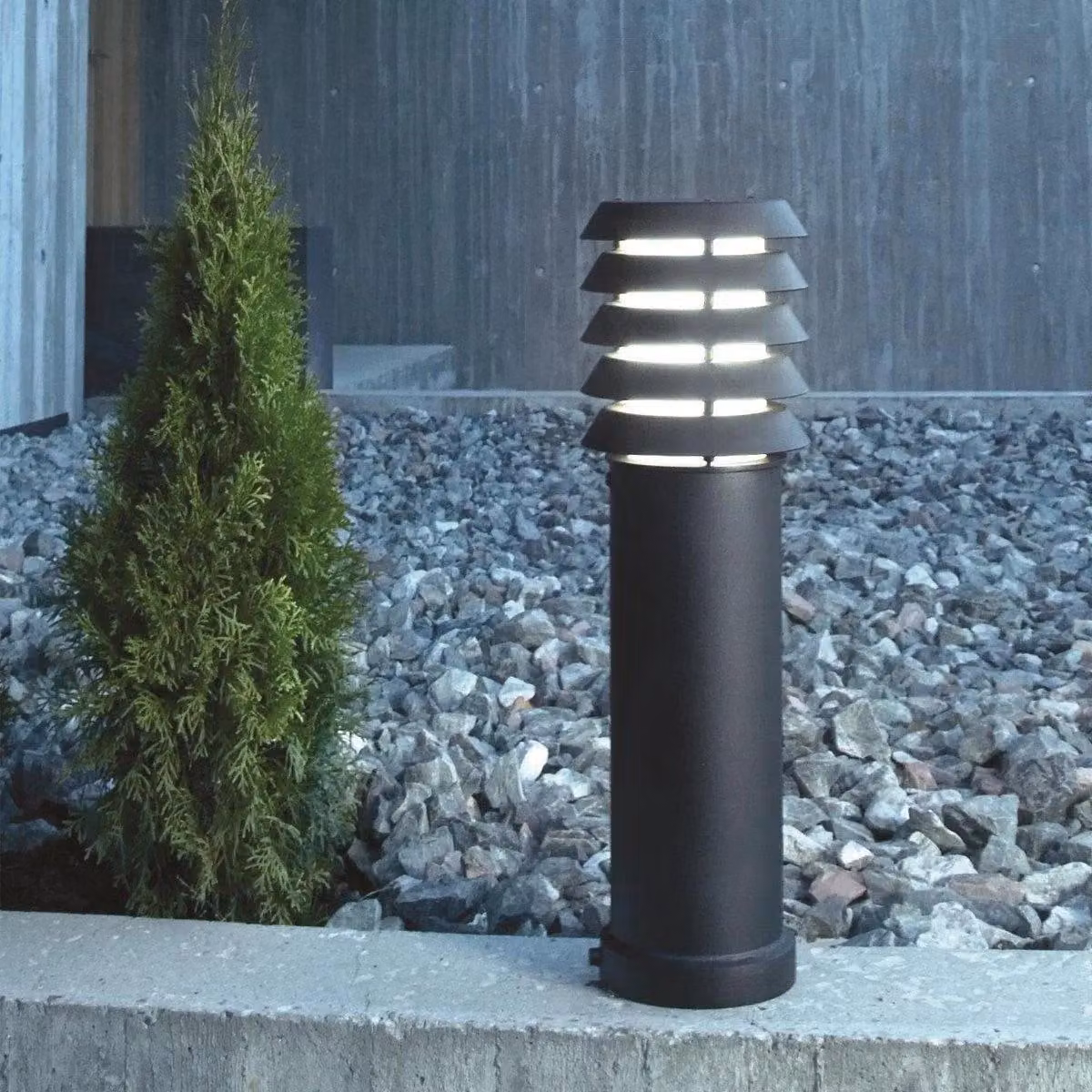 Netlighting Alta 1 Medium Outdoor Bollard Light, Black, IP65, E27 – 2