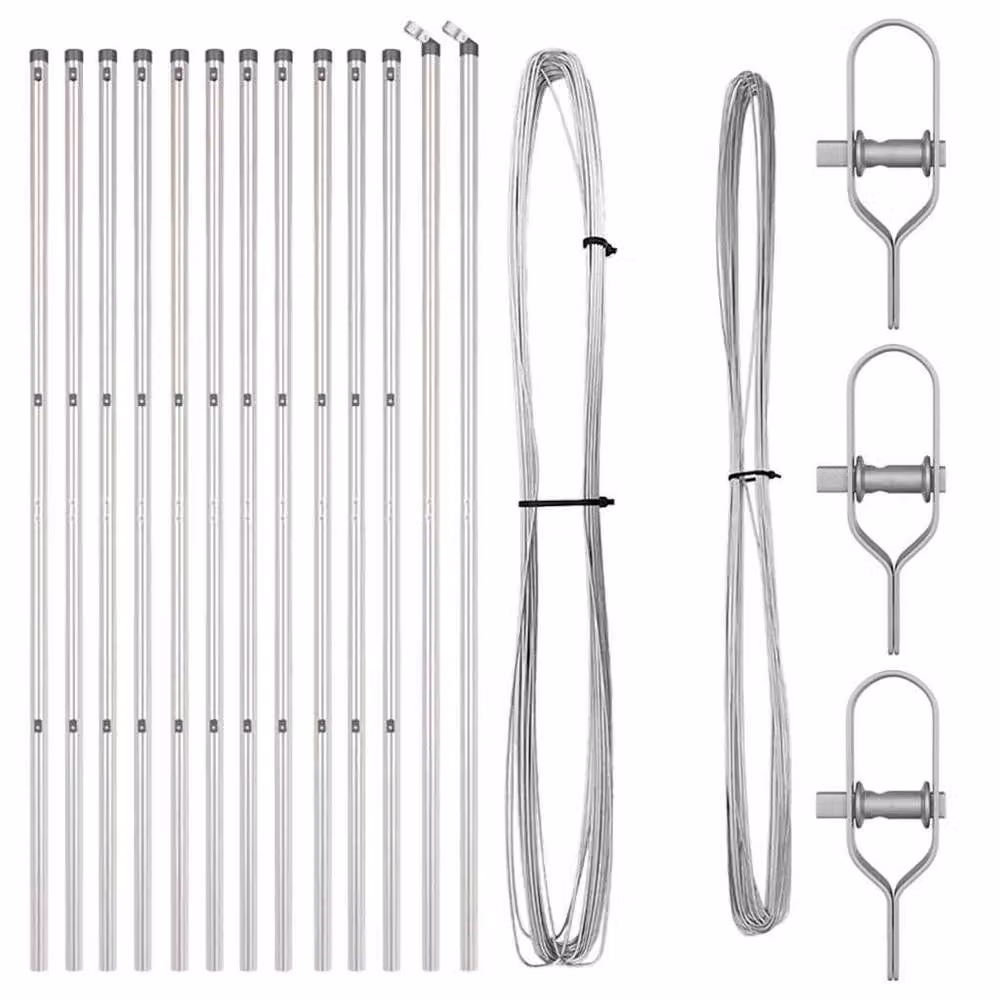 Berkfield Home Sturdy Galvanised Steel Fence Posts, Silver, 13 Pieces, H: 210 cm, W: 3.2 cm – 2