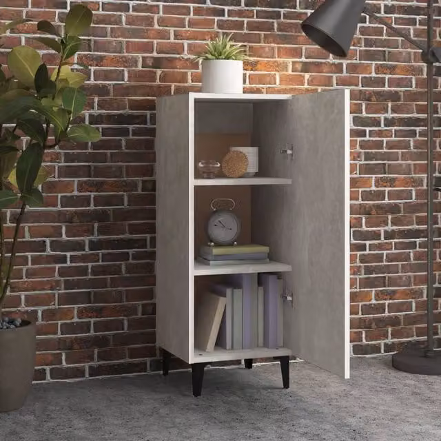 Berkfield Home Concrete Grey Sideboard in MDF, W/D/H: 34.5 x 34 x 90 cm