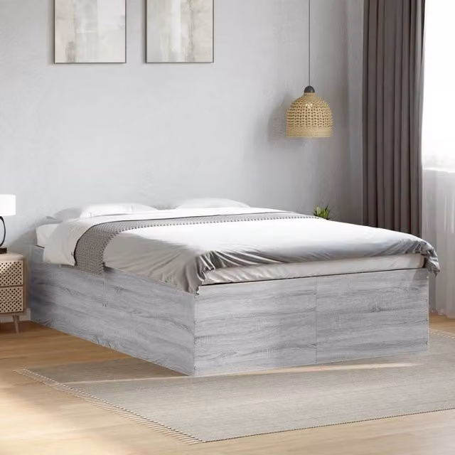 Berkfield Home Grey Sonoma Bed Frame with Drawers, W: 140 cm, L: 200 cm