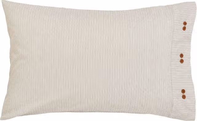 Bedeck of Belfast Alba Striped Pure Cotton Pillowcases, 2 Pack, Grey Mix