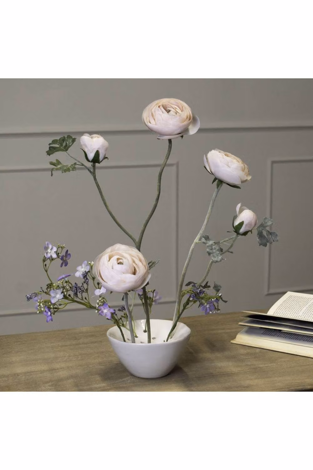KDMD White Ceramic Round Flower Frog for Minimalist Tabletop Floral Arrangements – 2