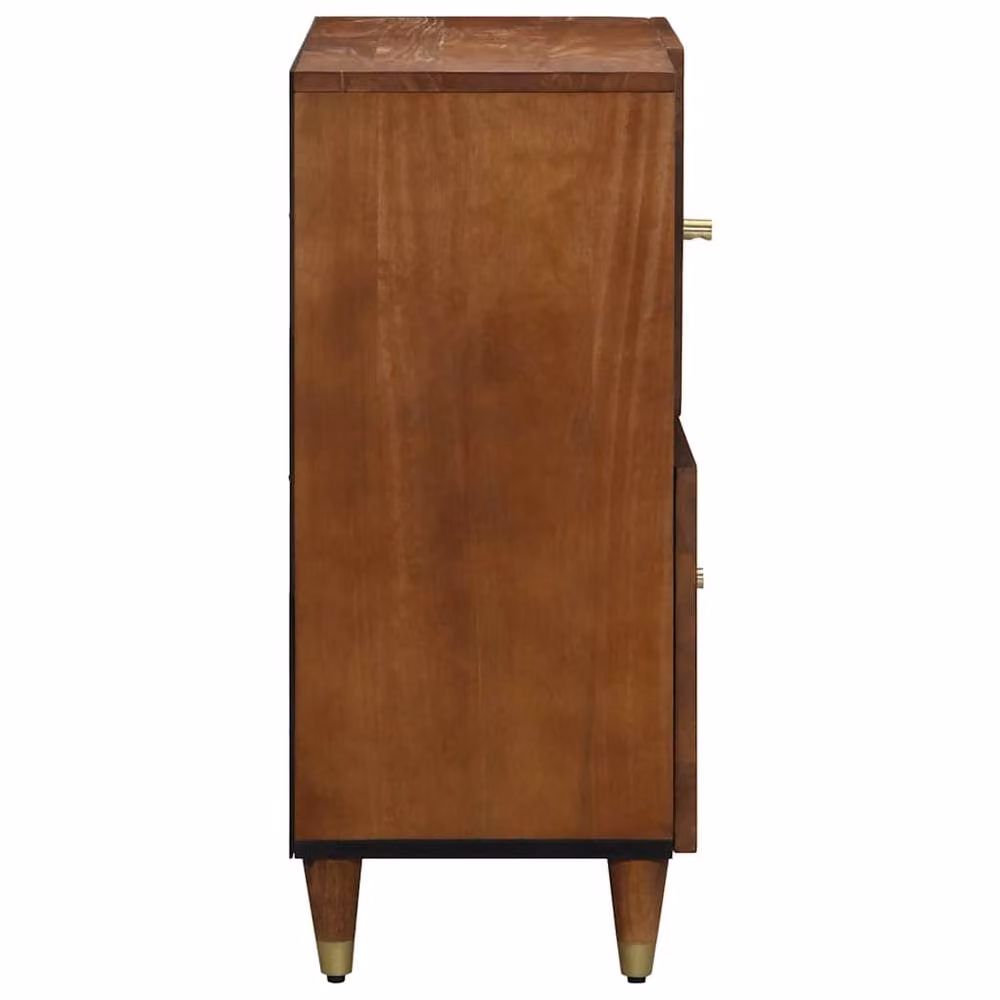 Berkfield Medium Solid Wood Home Media Storage Cabinet in Honey Brown – 3