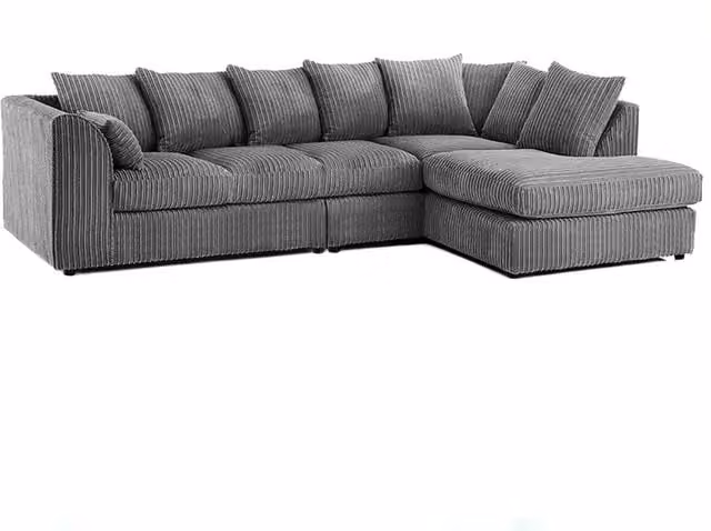 Snug Furniture Birmingham Ltd Luxury Jumbo Cord Extra Large Right Hand Corner Sofa in Grey
