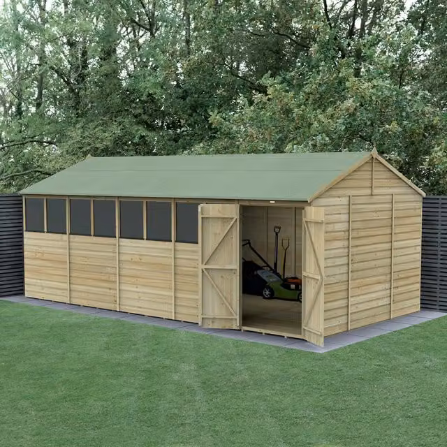 Beckwood Classic Reverse Apex Wood Shed in Green and Brown