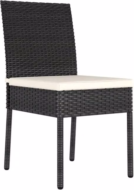 Berkfield Home Modern Poly Rattan and Steel Garden Dining Chairs, 2 Pack, Black – 1