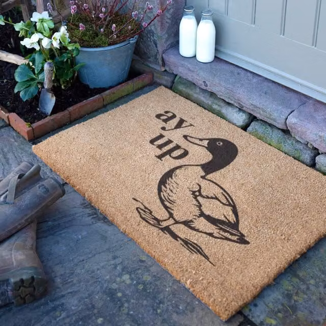 Artsy Mats Ay Up Duck Coir Doormat in Brown, W/D: 90 x 60 cm – 1
