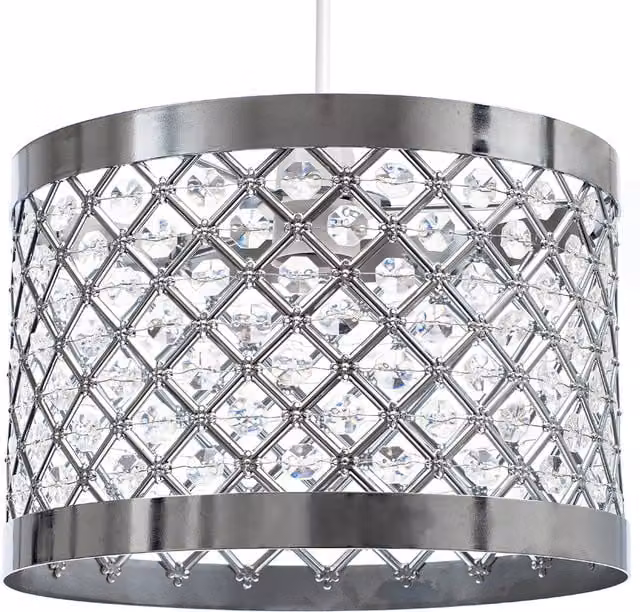 Innoteck Acrylic Cylinder Ceiling Pendant Shade in Transparent and Chrome