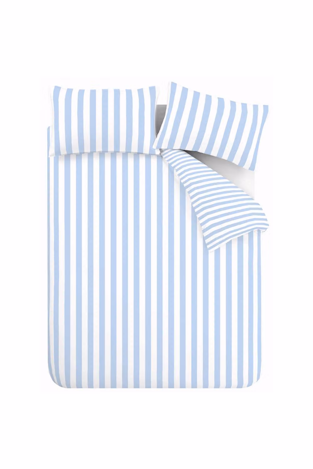 Sassy B Stripe Tease Reversible Double Duvet Cover Set with Pillowcases in Blue – 2
