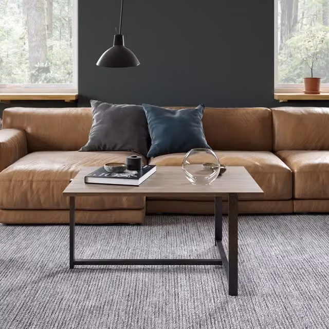Decorotika Modern Rectangular Coffee Table in Brown and Black