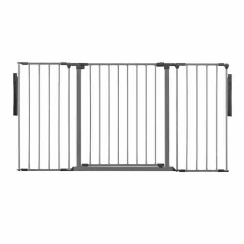 Safetots Premium Multi Panel Room Divider with Swing Door, Grey or Black, W: 148 cm, H: 70 cm – 1