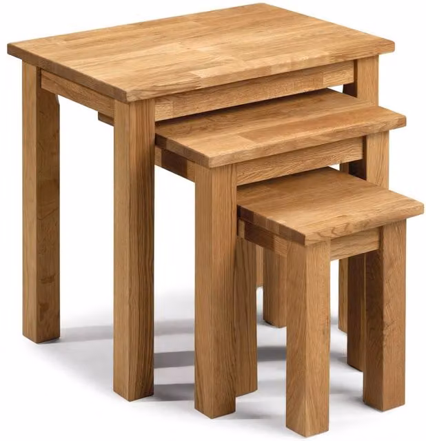 Cheshire Kirkhaven Nest of 3 Tables in Oak and Brown Wood – 1