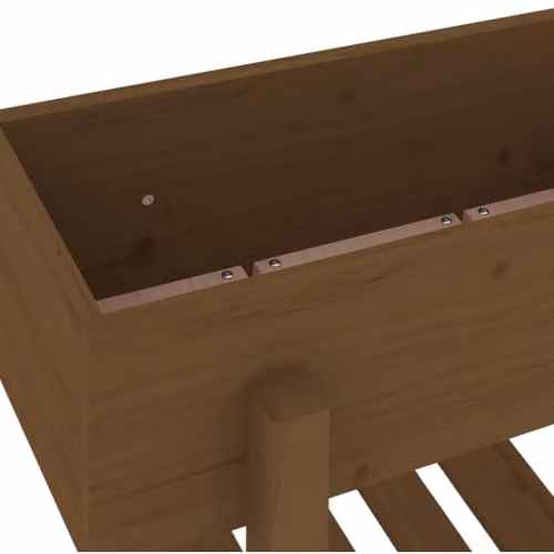 vidaXL Brown Wooden Garden Planter Tub W: 62 cm, D: 30 cm, H: 69 cm – 5