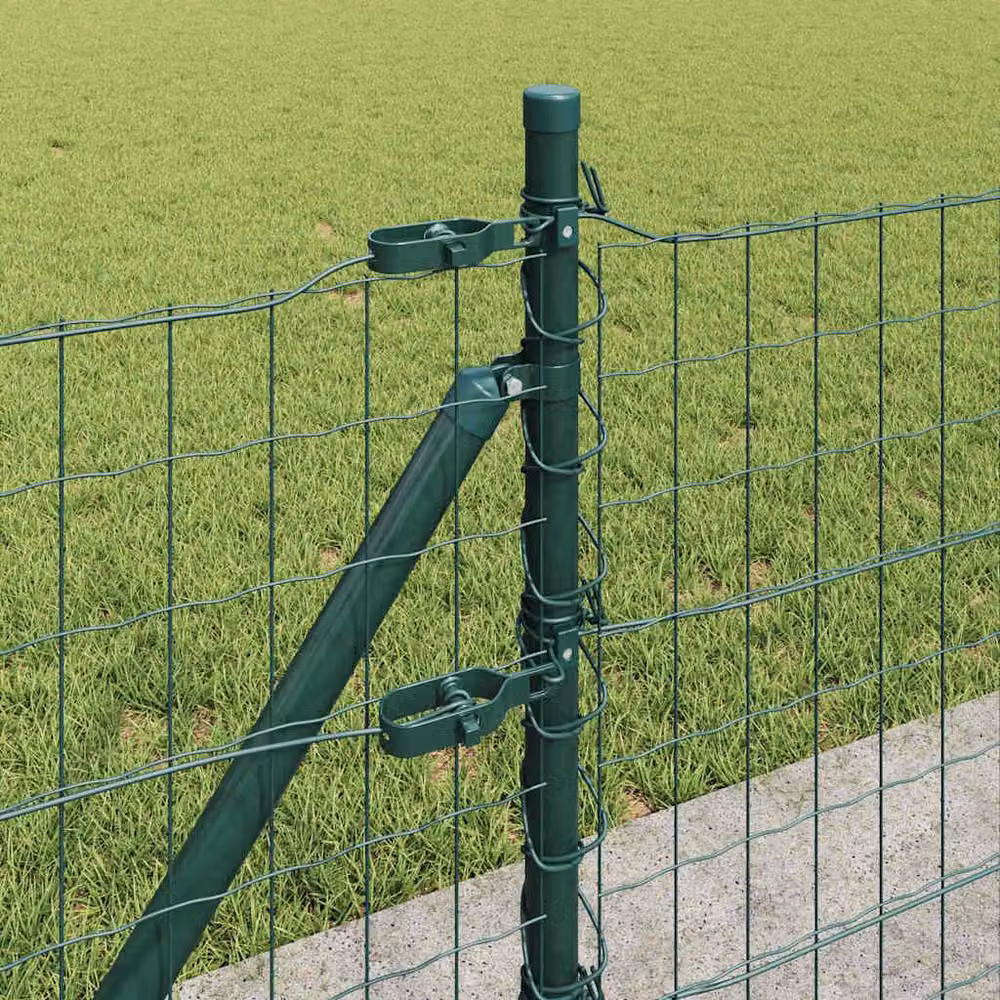 Berkfield Home Euro Fence Green Galvanised Steel with 13 Flanged Posts, 0.4 x 50 m – 3