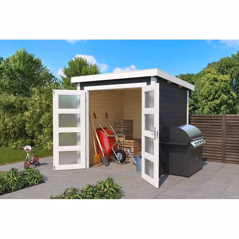 Lasita Maja Ltd Zambezi 2-Log Cabin Garden Room and Home Office in Beige, W: 274.7 cm, D: 220 cm, H: 210.9 cm