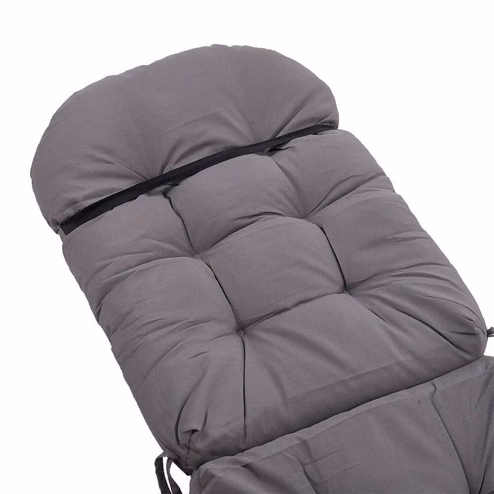 Kelvenix Outdoor Chair Pad Cushion in Dark Grey, Water Repellent and Breathable Cotton Fabric, W: 100 cm, D: 190 cm – 2