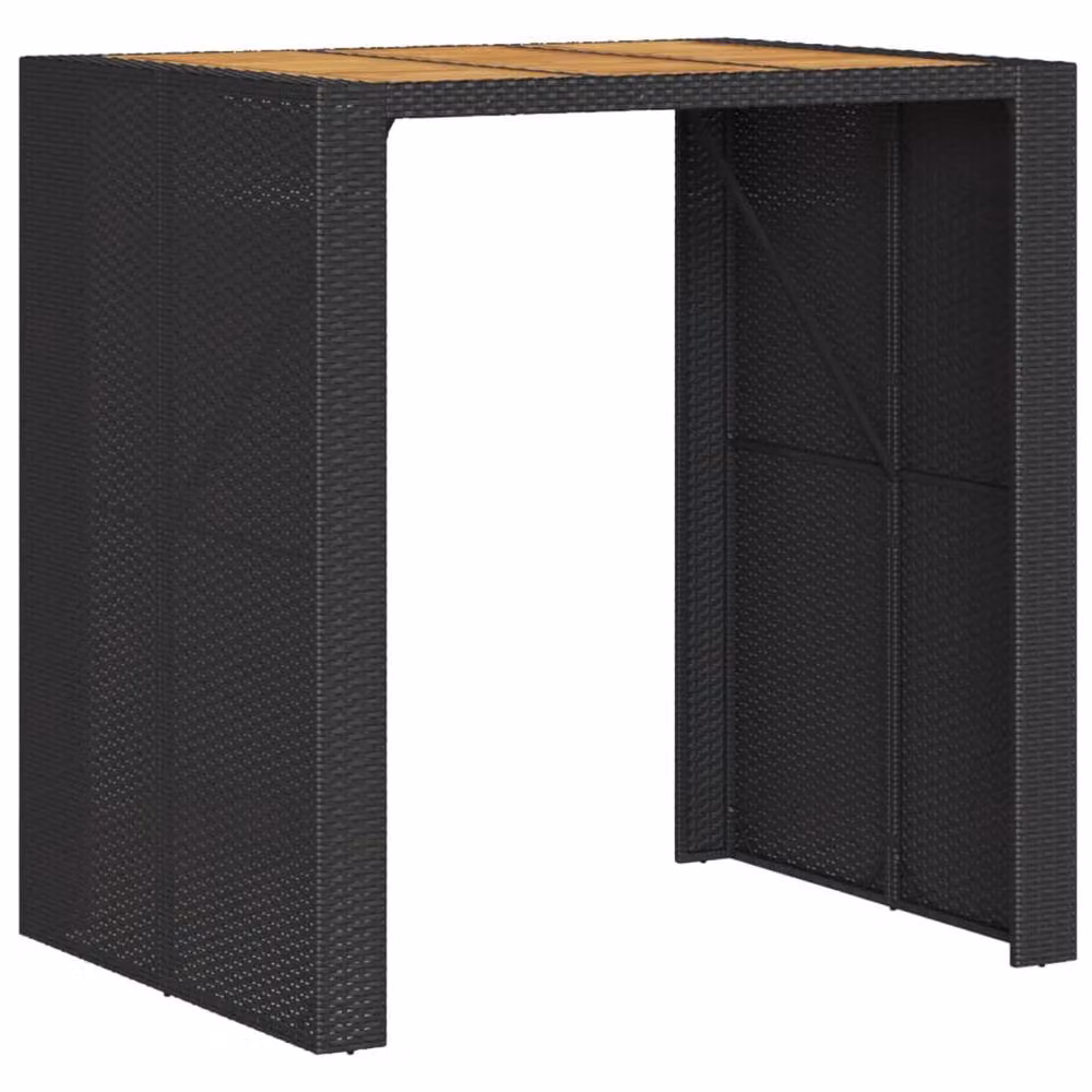 Berkfield Home Beautiful Garden Bar Table with Black Acacia Wood Top, W/D/H: 105 x 80 x 110 cm – 3