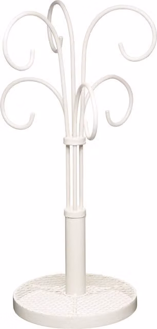 KitchenCraft Freestanding Metal Mug Tree in White, Height: 37 cm
