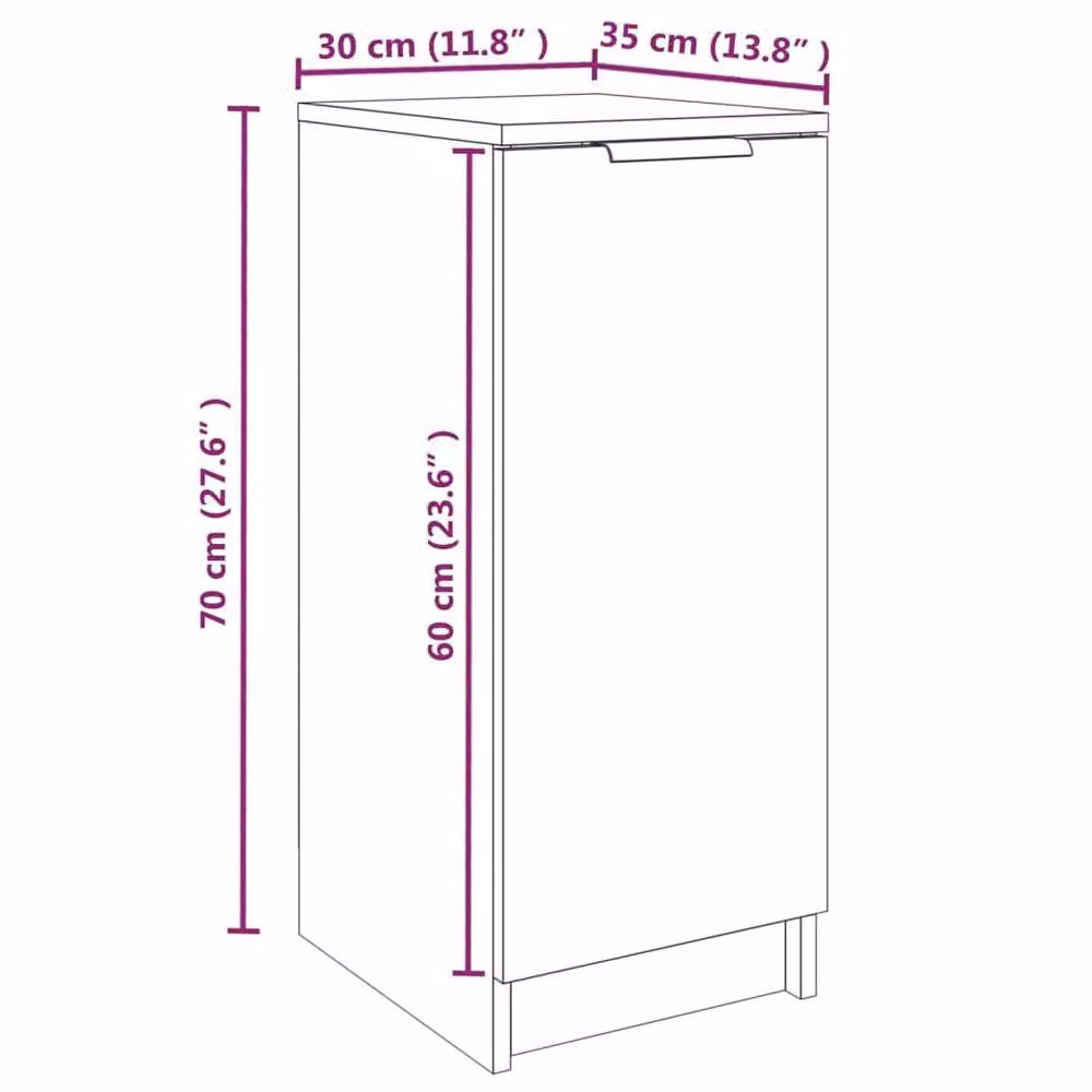 Berkfield Home Grey Sonoma Shoe Cabinet W/D/H: 30 x 35 x 70 cm – 4