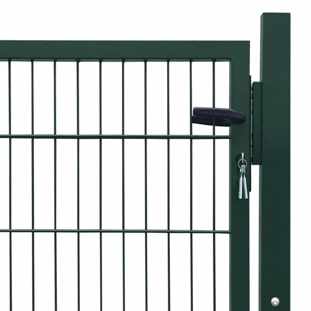 Berkfield Home Durable Steel Swing Fence Gate, Green, W: 105 cm, H: 150 cm – 4