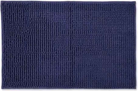 New Edge Blinds Marlow Collection Non-Slip Blue Chenille Bathroom Rug, W: 60 cm, D: 45 cm – 1