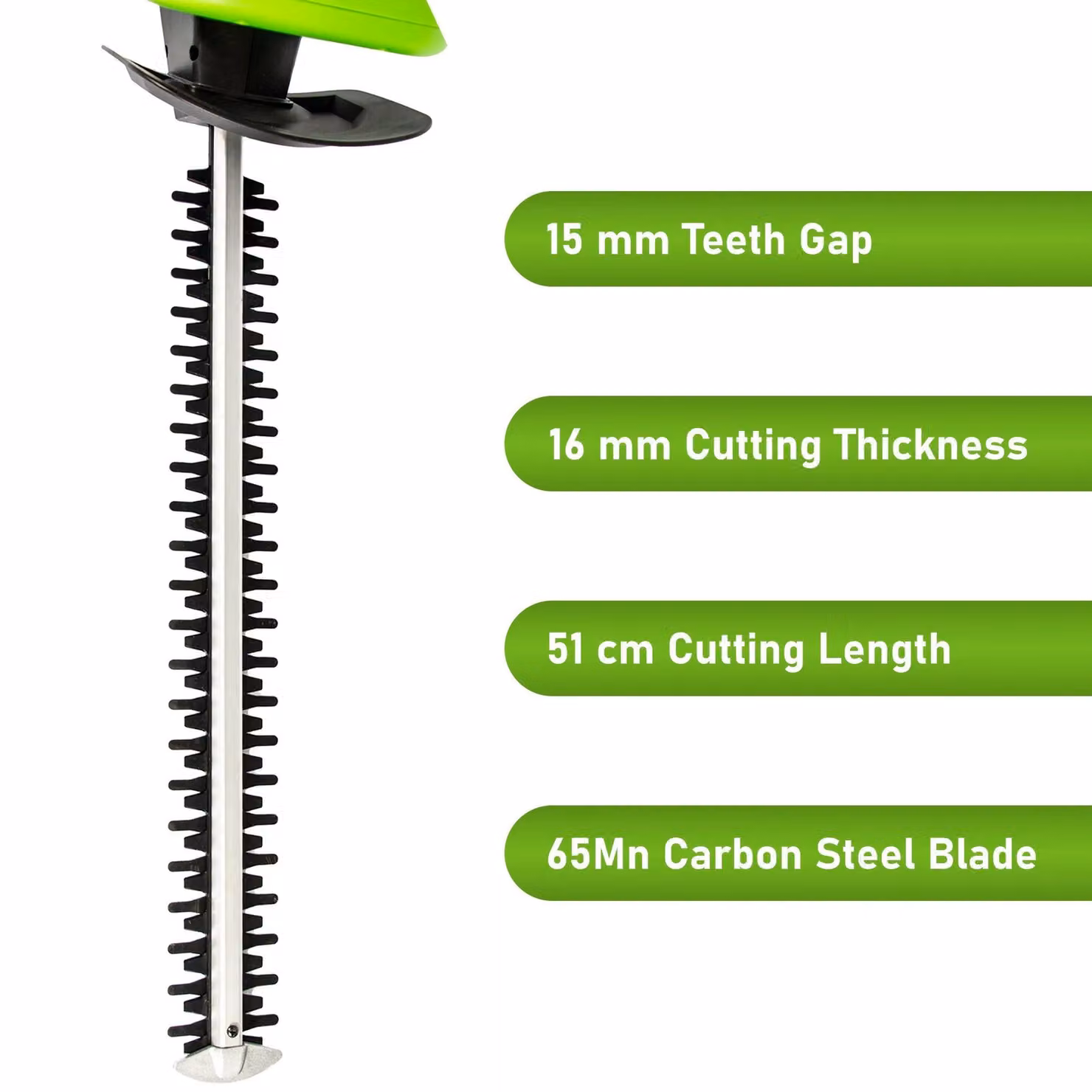 MYLEK Cordless Reciprocating Hedge Trimmer in Black with 2 x 20V Lithium-Ion Rechargeable Batteries and 51cm Cutting Length – 2