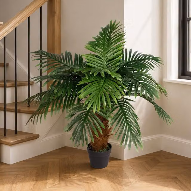 Leaf Artificial Princess Palm Tree with Green Leaves and Brown Trunk, Height: 100 cm – 5