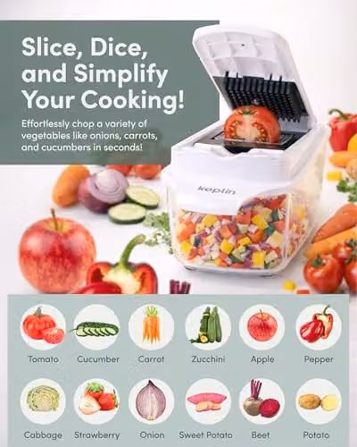 Keplin 11-in-1 Multi-Function Vegetable Chopper with 1.3l Container, White – 5