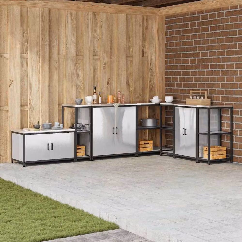 Berkfield Home Silver Stainless Steel Kitchen Storage Shelf – 2