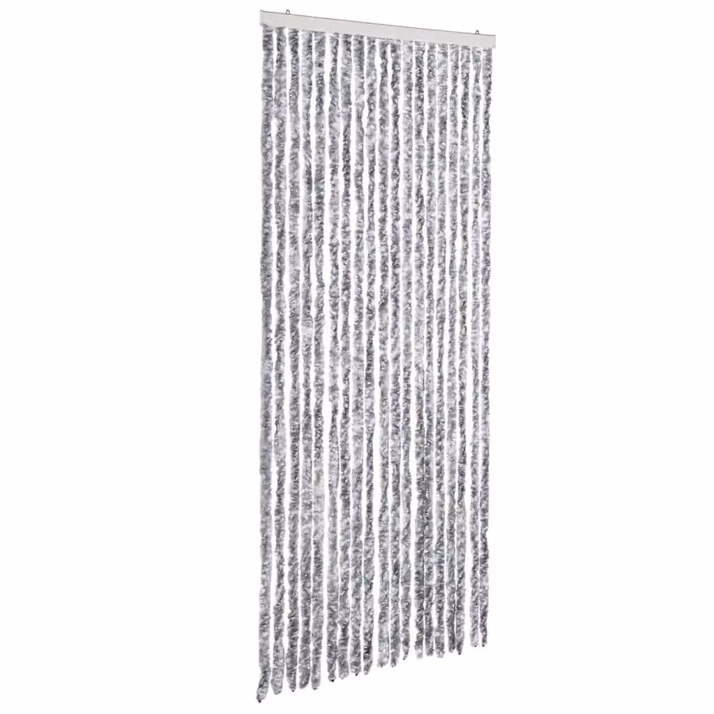 Berkfield Home Silver Chenille Insect Curtain, W: 56 cm, H: 200 cm – 1