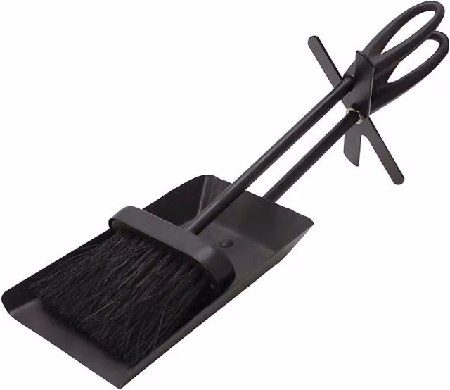 Vaillant Fireside Ash Brush and Coal Shovel Hearth Tidy Tool Set in Black
