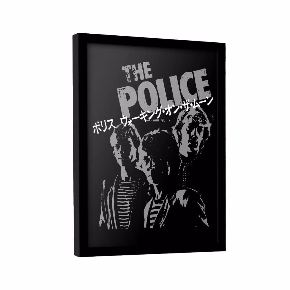 The Police Multicolour Retro Abstract Paper Poster in a Portrait Rectangular Frame – 2
