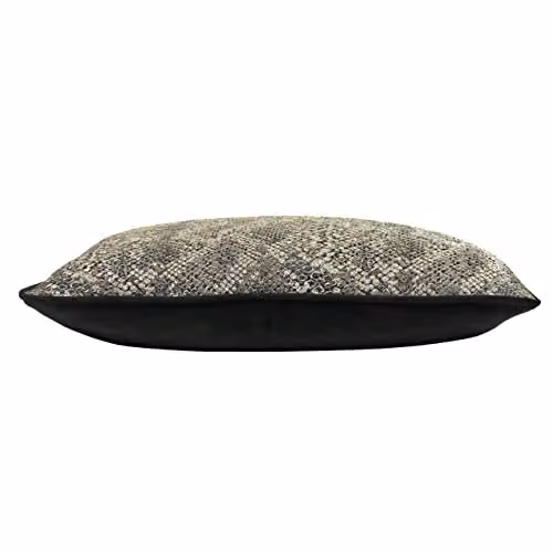 KAI Viper Metallic Snakeskin Piped Velvet Cushion in Bronze, W x D: 50 x 50 cm – 2