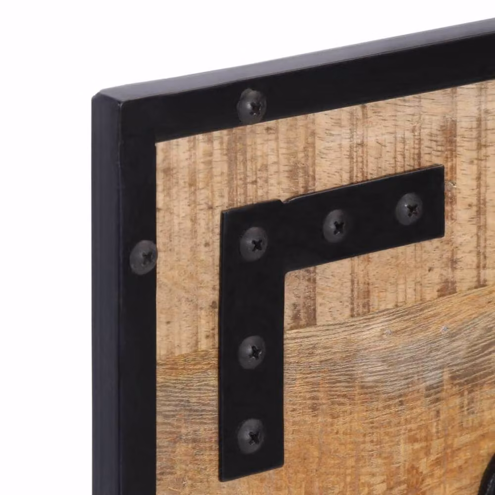 Berkfield Home Set of 2 Mango Wood Coat Racks in Brown, W/D/H: 80 x 8 x 25 cm – 3