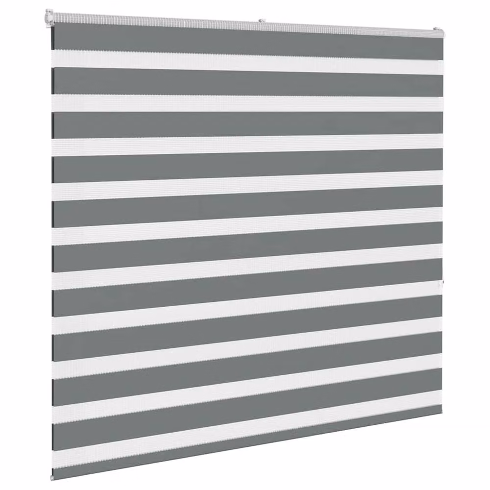 Berkfield Home Zebra Day and Night Blind in Grey Polyester, W: 155 cm, H: 150 cm – 3