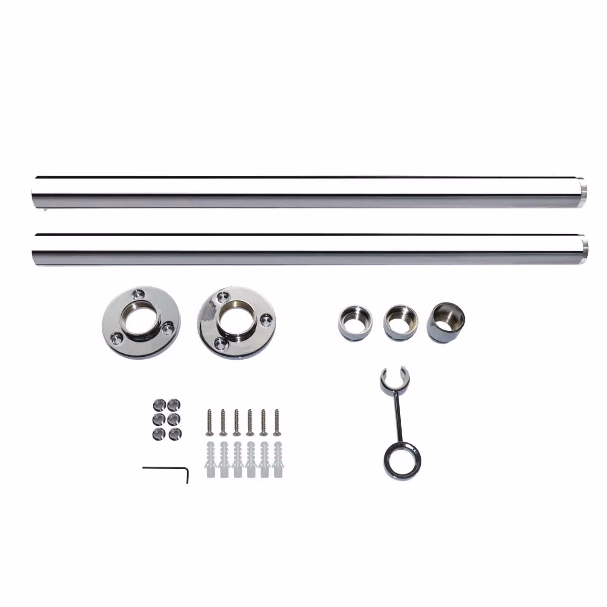 Nes Home Silver Chrome Freestanding Brass Bath Tap Standpipes