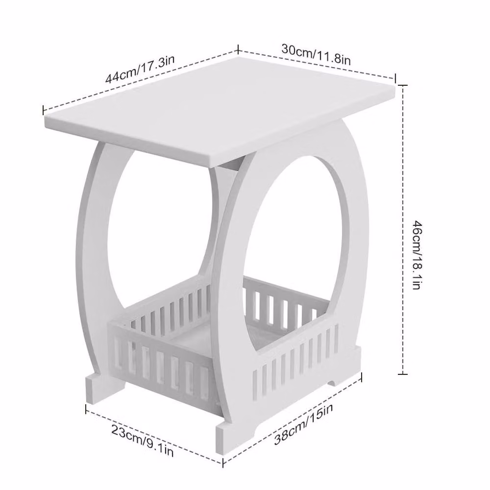FLAVORA Modern White Matt Bedside Table and Side Cabinet – 2