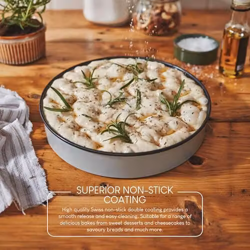PushPan Non-Stick Round Cake Tin with Patented Silicone Seal, Blue or Grey, Diameter: 23 cm – 2