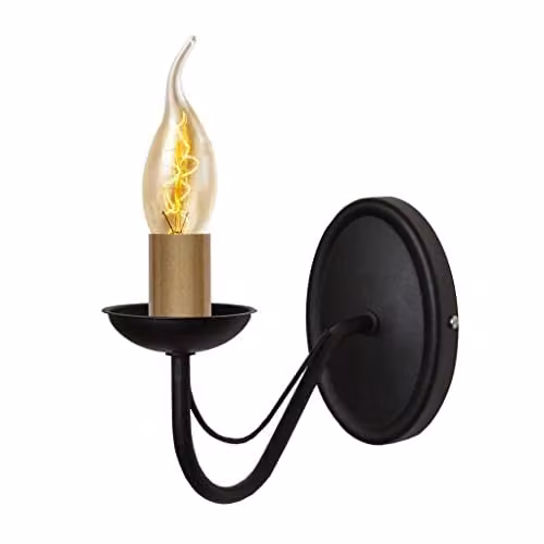 Netlighting Helam Malbo Candle Wall Lamp in Black Patina