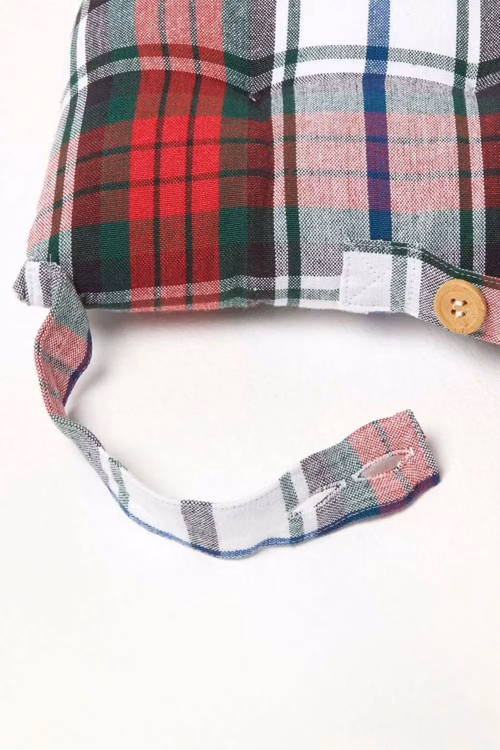Homescapes Set of 4 Red and Green Tartan Cotton Seat Pads, W/D/H: 40 x 40 x 6.5 cm – 4