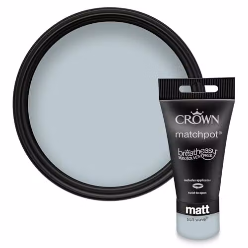 Crown Walls & Ceilings Sea Green Matt Water Based Paint Tester Pot 40ml