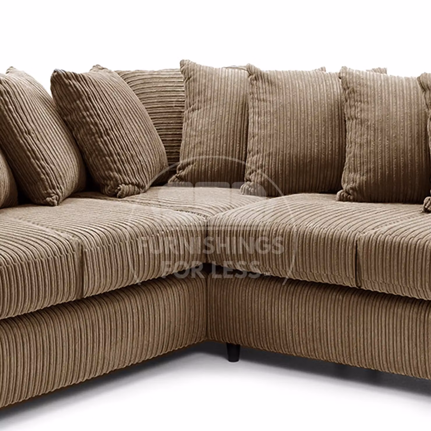 Furnishings For Less UK Ferguson 5 Seater L-Shaped Corner Sofa in Camel Jumbo Cord Fabric with Scatter Back – 2