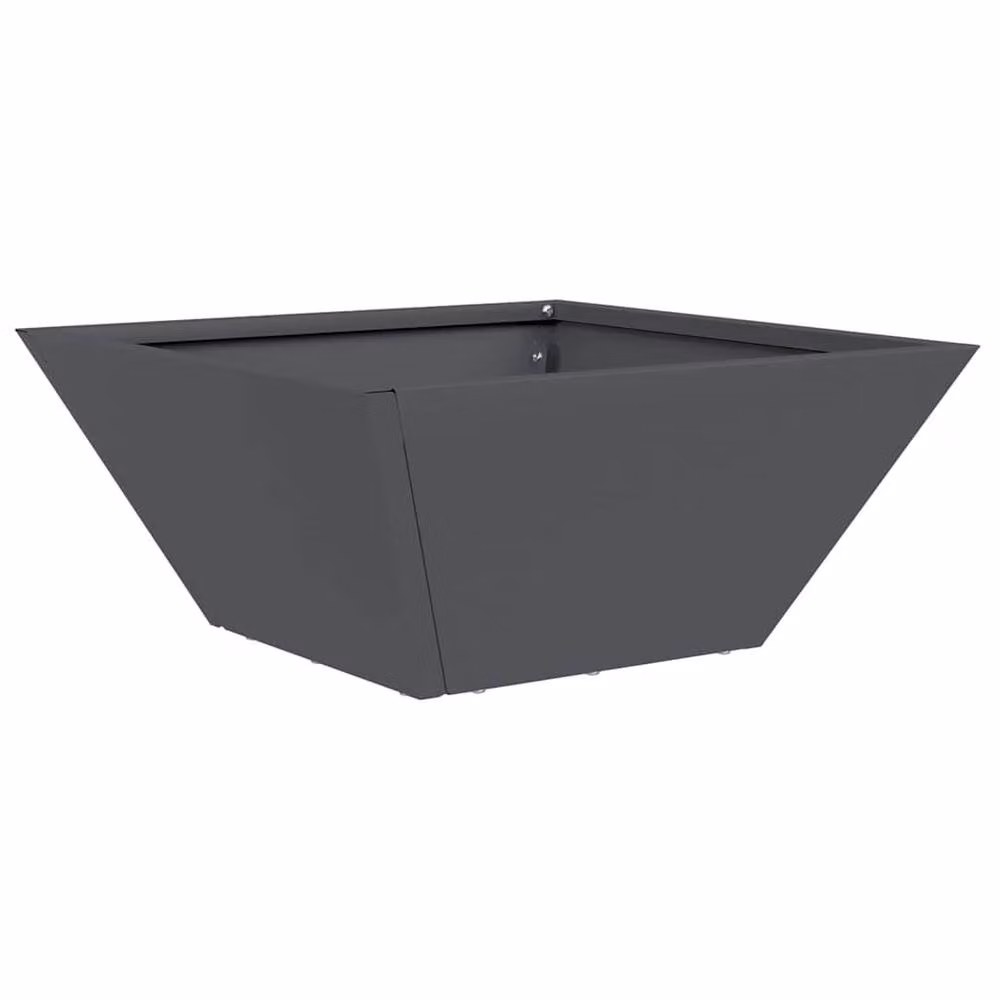 Berkfield Home Modern Garden Bowl Planter in Anthracite Steel, W/D/H: 35 x 35 x 15 cm – 3