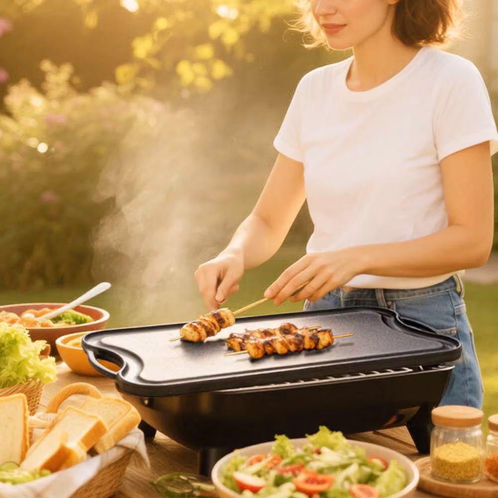 Toque Reversible Cast Iron Griddle Plate and Non-Stick Grill Skillet in Black – 3